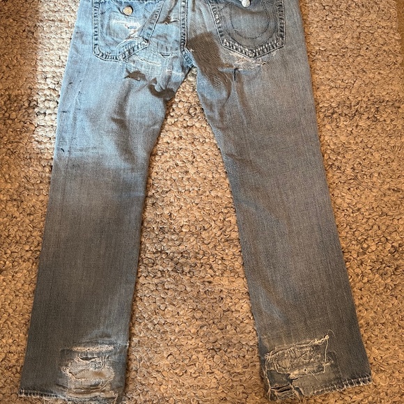 Custom Vintage Hand Distressed True Religion Jeans 36 - Picture 3 of 5
